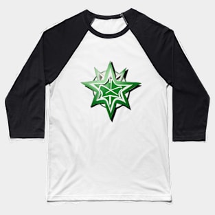 Green Abstract Star Emblem Graphic No. 504 Baseball T-Shirt